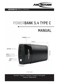 Notice ANSMANN POWERBANK 5.4 Batterie portable