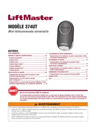 Notice LIFT-MASTER 374UT Télécommande