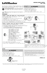 Notice LIFT-MASTER 380UT Télécommande