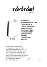 Notice Toyotomi TDC1416 Luftfuktare