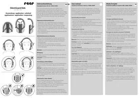 Notice Reer SILENTGUARD KIDS 53094 Prothèse auditive