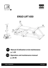 Notice GYS ERGO LIFT 650 Pont élévateur