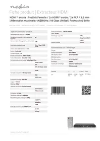 Notice NEDIS VEXT3480AT Convertisseur audio numérique