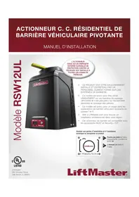 Notice LIFT-MASTER RSW12UL Barrière automatique