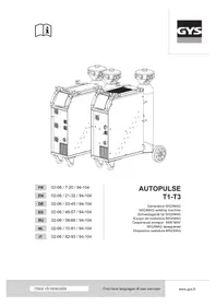 Notice GYS AUTOPULSE 320T1 Saldatrice