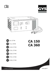 Notice GYS CA 360 Зарядное устройство для батареек