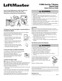 Notice LIFT-MASTER 378LMC Télécommande