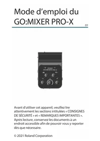 Notice ROLAND GO:MIXER PRO X Système hifi