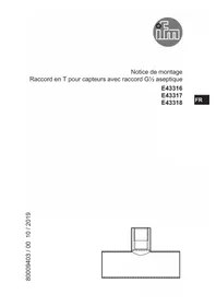 Notice IFM E43317 Raccord plomberie