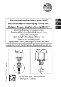 Notice IFM E30057 Vis d'amortissement