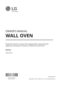 Notice LG WSES4728F Built-in oven