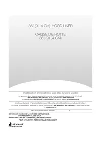 Notice JENN-AIR UXB0600DYS Range hood