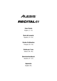 Notice ALESIS RECITAL 61 Piano