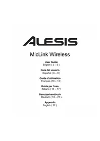 Notice ALESIS MICLINK WIRELESS Microphone