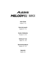 Notice ALESIS MELODY 61 MKII Clavier