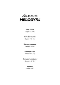 Notice ALESIS MELODY 54 Clavier