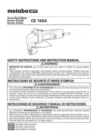 Notice HiKOKI CE16SA Paire de ciseaux