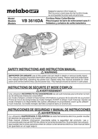 Notice HiKOKI VB3616DA Rebanador