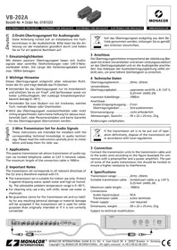 Notice Monacor VB202A Accessoire audio