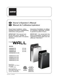 Notice HARVIA THE WALL SW60 HSWS6U1B Heating