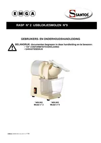 Notice Santos N° 9 Broyeur à glace