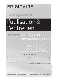 Notice FRIGIDAIRE FFLE3900UW Sèche-linge