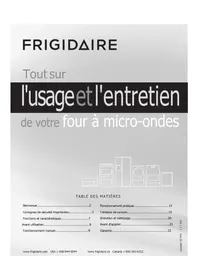 Notice FRIGIDAIRE FFCM0934LW Four à micro-ondes