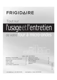 Notice FRIGIDAIRE FFMV162LM Four à micro-ondes