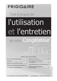 Notice FRIGIDAIRE FFU17F5HW Congélateur