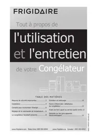 Notice FRIGIDAIRE FFU14F7HB Congélateur