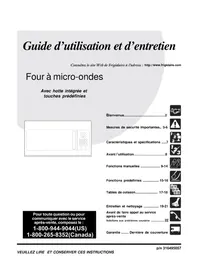 Notice FRIGIDAIRE FMV152KQ Four à micro-ondes