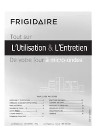 Notice FRIGIDAIRE FMOS184LBF Four à micro-ondes