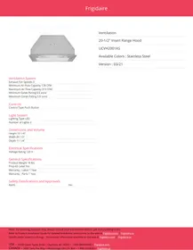 Notice FRIGIDAIRE UCVH2001AS Ventilateur