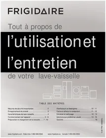 Notice FRIGIDAIRE FGBD2435NW Lave-vaisselle