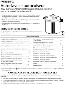 Notice Presto 01784 Ouvre-boîte