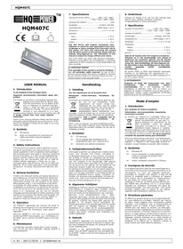 Notice HQ Power HQM407C Téléviseur