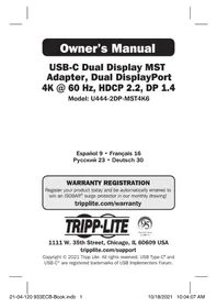 Notice Tripp Lite U4442DPMST4K6 Accessoire informatique