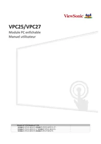 Notice VIEWSONIC VPC25W33P1 Écran tactile interactif
