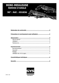 Notice GYS 051836 Smerigliatrice elettrica