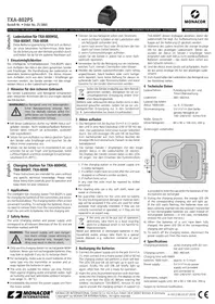 Notice Monacor TXA802PS Chargeur de piles
