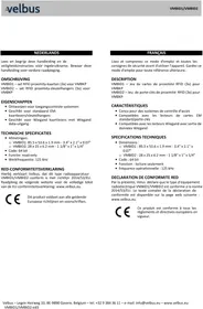 Notice Velbus VMBID1 Contrôle d'accès