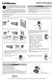Notice LIFT-MASTER 375UT Télécommande