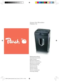 Notice Peach PS50070 Destructeur de document