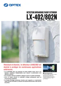 Notice OPTEX LX402 Détecteur de mouvements
