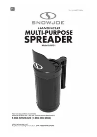 Notice Snow Joe SJSPD1 Outil à main