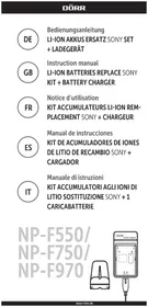 Notice Dörr NPF750 Batteries appareil photo