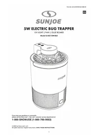 Notice Sun Joe SJBZ15WBLK Pest control