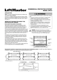 Notice LIFT-MASTER 41K4629 Capteur photoélectrique