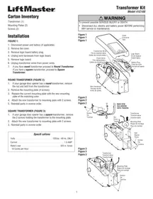 Notice LIFT-MASTER 041C0168 Ouvre-porte de garage électrique