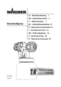 Notice WAGNER STANDARDSPRAY Jet de peinture